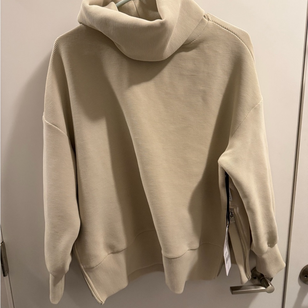 Varley Cream Ribbed Sweater